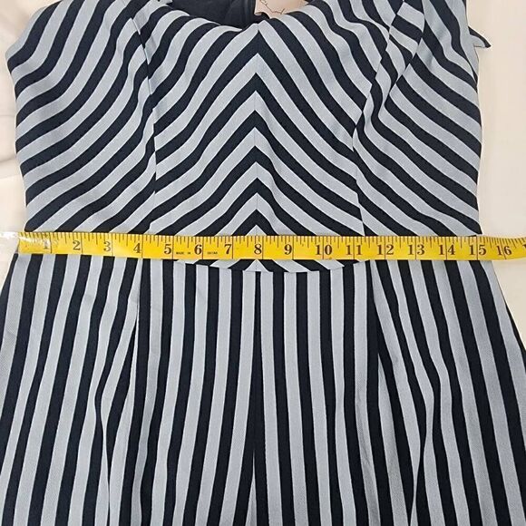 Charles Henry Stripe Tie Shoulder Jumpsuit Navy Size L - Picture 7 of 12